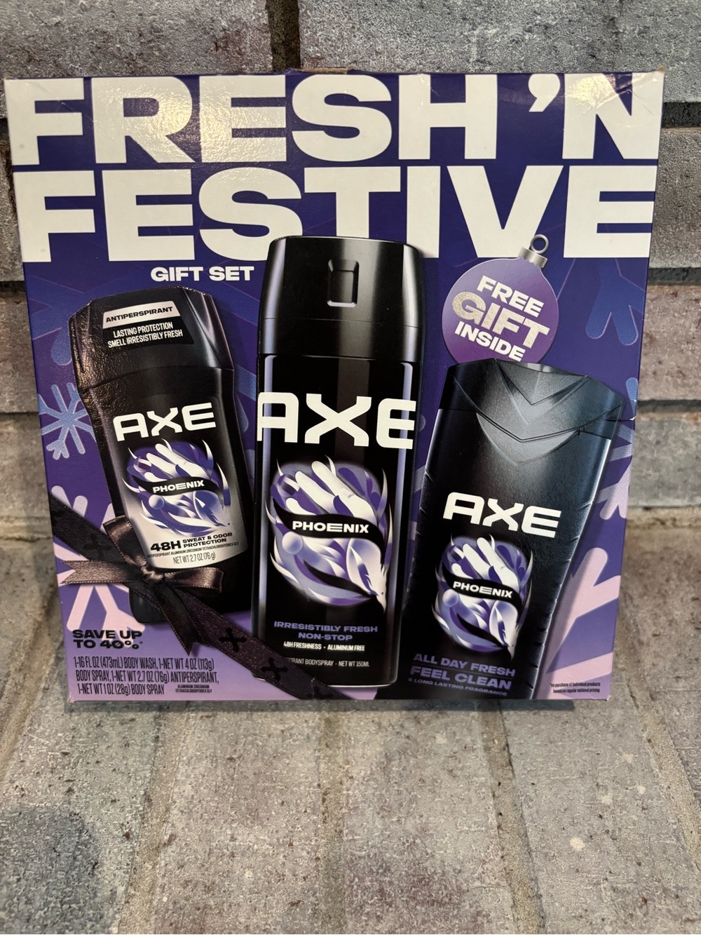 AXE Phoenix Men’s Fresh 'N Festive Gift Set – Black/Purple